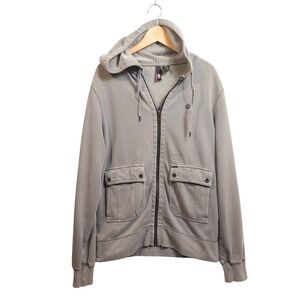 Vintage Y2K Element Skateboards Full Zip Utility Hoodie Grey Men's Medium